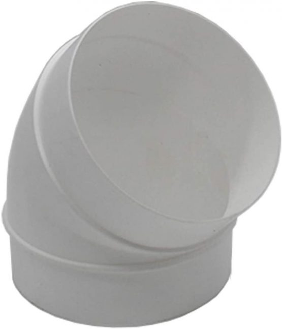 Kair 45 Degree Elbow Bend 100mm - 4 inch Round Plastic Ducting Joint to Connect Round Duct Pipe or Flexible Hose - Image 2