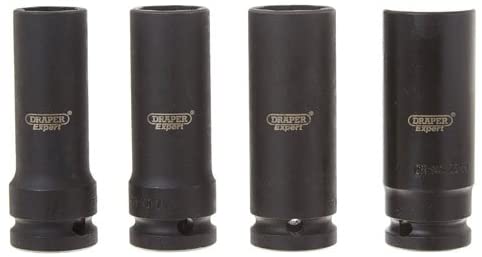 Draper 5726 1/2-inch Deep Impact Nut Remover (4 Pieces), Variety pack