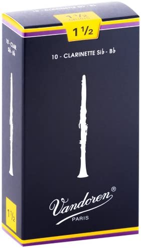 Vandoren Traditional Bb clarinet reeds, box of 10 - Strength 1,5, WOOD, 1.5