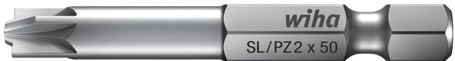 Wiha Professional-bit, Xeno-Schlitz/Pozidriv, Form 6.3, 7049XZ2050, Schwarz, Größe: SL/PZ2x50