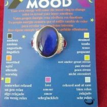 Spiritual Gifts Mood Ring - Oval Shaped; on a Card with Colour Coded Chart telling you your Inner Moods - adjustable to fit different size of fingers - from