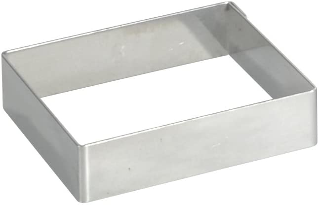De Buyer 3905.08 Stainless Steel Square Ring, 2 cm High, 8 cm Diameter, Silver, 8.41 x 8 x 2.0099999999999998 cm