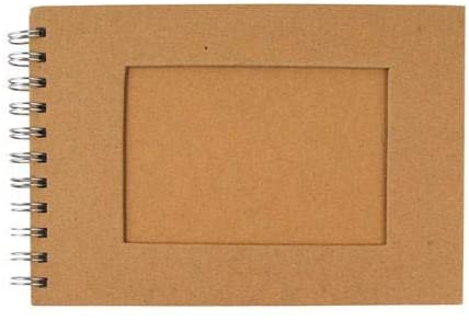 Rayher Hobby 8169200 Spiral Photo Album Mount Natural Landscape DIN A5 30 Sheets 200 g/m2, Light Brown, DIN A5, mit Passepartout