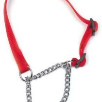 Heritage Nylon & Chain Check Collar Red 50 - 70cm Sz 5-9