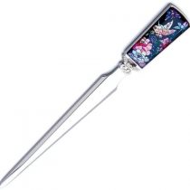Mother of Pearl Peony Flower Design Metal Steel Knife Office Sword Blade Hand Envelope Gift Letter Opener