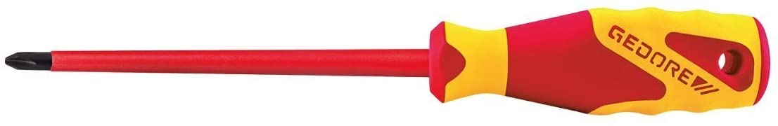 Gedore VDE2170-2160 PH-077/1616048 VDE Power Grip Screwdriver Set, Red and Yellow, 4 VDE-Schlitz- / 3 VDE-Kreuzschlitzschraubendreher - Image 3