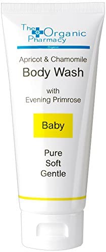 The Organic Pharmacy Apricot & Chamomile Body Wash, 100ml, Cleanse & Calm, Suitable for Babies With Apricot, Evening Primrose