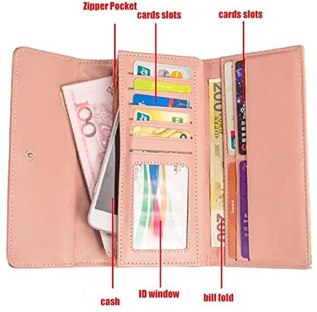 Symphonyw PU Leather Wallet Crown Women Ladies Girls Purse,Long Fashion Crown Female's Handbag Money Bag, Black - Image 4