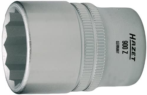 HAZET 900AZ-1 44 mm 12-Point Traction Profile Socket - Chrome-Plated/Polished, 1 Zoll