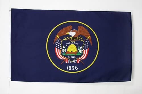 AZ FLAG, Utah Flag, 3x5 Ft, 100D Polyester Us State Of Utah Banner with Two Metal Grommets, Fade Resistant, Vivid Colors