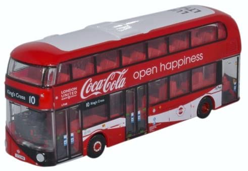 Oxford Diecast 1:148 New Routemaster London United/Coca Cola Diecast Model Collectable, Red, White, 7.5 cm x 1.7 cm x 3 cm (L x W x H)