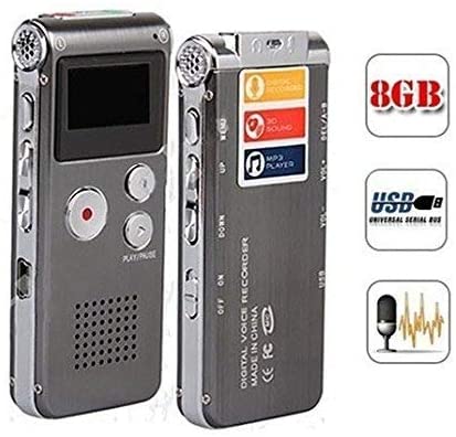 Wiiguda@8GB Digital Voice Recorders MP3 Digital USB Recorder Rechargeable with Micphone Multifunctional For Lectures Interviews Student Courses Collecting Evidence