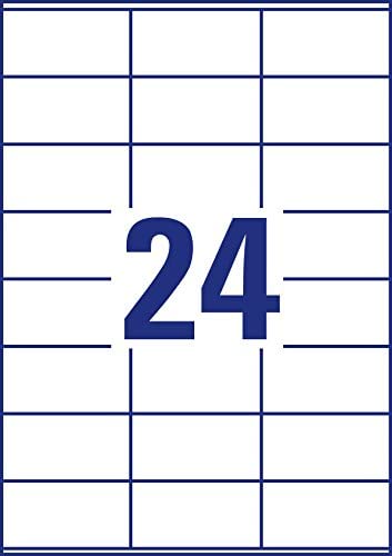 AVERY Zweckform 3475 Address Labels (2,400 Adhesive Labels, 70 x 36 mm on A4, Matte Paper, Printable Sender Labels - Image 4