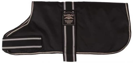 Animate Padded Waterproof Dog Coat, 10-inch, Black