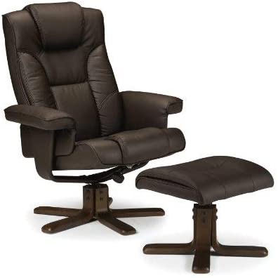 Julian Bowen Brown Fabric Malmo Recliner and Footstool, Height: 105, Width: 83, Depth: 82cm - Image 4