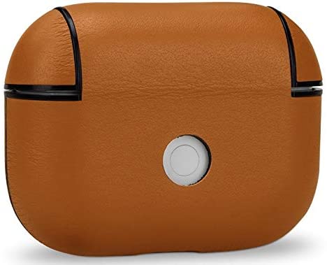 StilGut Leather Case Compatible with AirPods Pro, Front LED Visible Slim Cover, Brown Nappa - Image 2