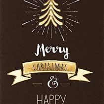 Black & Gold Christmas Card - Text 11.6 x 16.6 cm