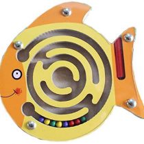 Gobus Colourful Wooden Mini Animals Shape Pen Driving Beads Maze Educational Toy Gift for Kids (Fish)