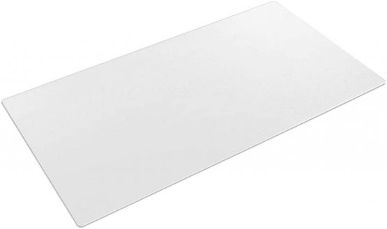 Clear Desk Pad, 35.5x15.8 Inch Large Non-Slip Textured PVC Desk Writing Mat, Waterproof Round Edges Desk Pad Protector Table Cover Mat for Office Home Desks