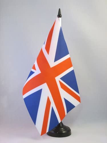 AZ FLAG United Kingdom Table Flag 5'' x 8'', British Office Decoration 100% Polyester 21 x 14 cm