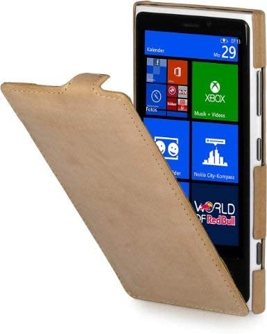 StilGut UltraSlim, Genuine Leather Case for Nokia Lumia 920, Old Style Sand Beige