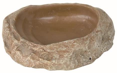 Trixie 76181 Water and food bowl, reptile 11 × 2.5 × 7 cm, Beige, 11 x 2.5 x 7 cm