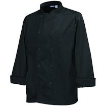 Genware NEV-NJ19-XS Jacket, Basic Stud Long Sleeve, X-Small, Black