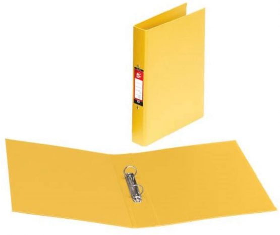 5 Star Office Ring Binder 2 O-Ring Size 25mm Polypropylene A4 Yellow [Pack 10]