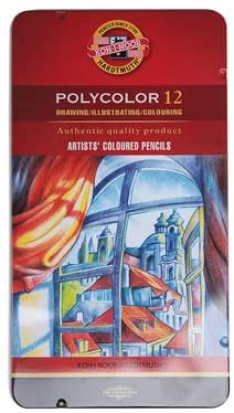 KOH-I-NOOR Set of 12 Artist´s Pencils 3822, Wood, Multi-Colour, 14 x 3 x 1 cm, 12 count (Pack of 1)