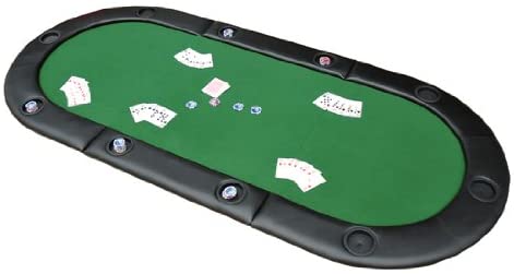 SPORTNOW Foldable Poker Mat for 10 Players, Oval Poker Table Top with Cup Holders - Image 3