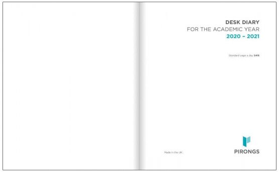 Pirongs Page-a-Day 2021-2022 Black Academic Diary (Slightly Wider Than A5) - Image 2