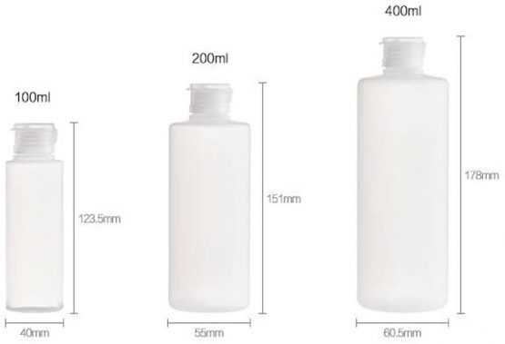 2PCS Empty Refillable Plastic Clear Soft Tube Squeeze Bottle Jars with Flip Cover Cosmetic Makeup Packing Storage Holder Containers for Toner Lotion Shower Gel Shampoo (400ml/14oz) - Image 3