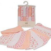 Cotton Baby Girl Boy Unisex Washcloths | Extra Soft and Ultra Absorbent Terry Bath Towel | 12pcs Gift Pack | Pink, Blue, Grey & White Available (Pink)