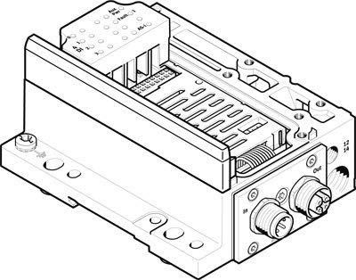 Festo 546995 Electrical Interface, Model VMPA-ASI-EPL-GU-8E8A-Z, White