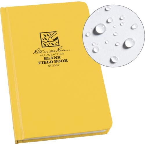 Rite in the Rain Weatherproof Hard Cover Sketchbook Notebook, 4.75" x 7.5", Yellow Cover, Blank Pattern (No. 330F) - Image 2