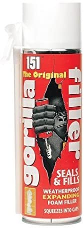 GORILLA FILLER WEATHERPROOF EXPANDING FOAM FILLER, White, 500 ml (Pack of 1)