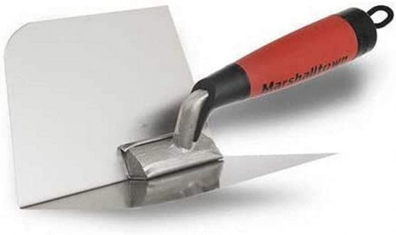 Marshalltown M/TM23RD Rounded Curved Inside Corner Trowel 4"x5" with durasoft Handle, Silver