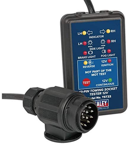Sealey Tst22 13-Pin Towing Socket Tester 12V - Vosa Approved, White, 8.8 x 15.8 x 24.9 cm - Image 4