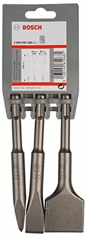 Bosch 3X PRO SDS plus-4C Chisel Set, Stubby Chisel, 3 pcs (for Concrete Brick, diameter mm