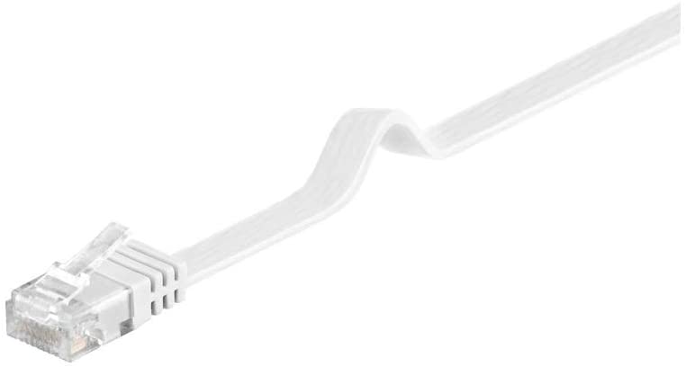 Goobay 95155 CAT 6 Flat-Patch Cable, U/UTP, White, 7 m Length