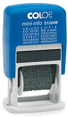 COLOP Word Band Stamp S120/W - Contains 12 Different Texts in one Stamp, 6.80 x 2.60 x 4.60 cm, Blue, 6,80 x 2,60 x 4,60 cm - Image 2