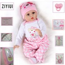ZIYIUI Realistic 22 inch 55 cm Reborn Dolls Baby Girls Lifelike Soft Silicone Vinyl Reborn Babies Lovely Lifelike Cute Toddler Girl Toy That Look Real Newborn Reborn Doll Birthday Xmas Gift