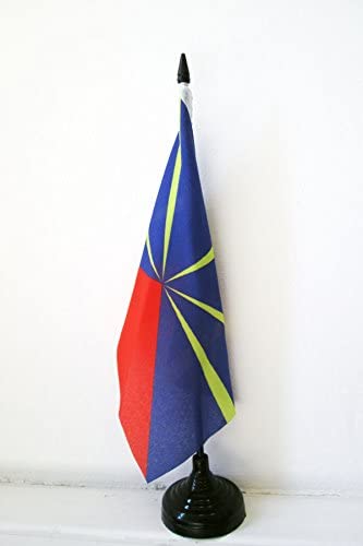 AZ FLAG Reunion Table Flag 5'' x 8'', French region of La Réunion Office Decoration 100% Polyester 21 x 14 cm