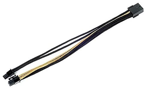 SilverStone SST-PP07-PCIBG - 25cm 8pin to PCI-E 6+2pin Sleeved Extention Cable, black gold, 25 cm - Image 3