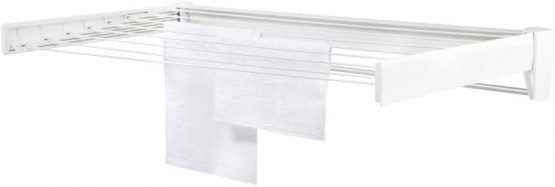 Leifheit Telegant 81 Protect Plus Wall-Mounted Towel Rack, Foldaway Clothes Airer for Indoor & Outdoor, Clothes Drying Rack for Indoor or Outdoor, 103 x 53cm, 8.1m Drying Space, White - Image 3