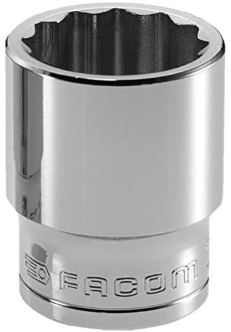 Facom S.17 Bi-Hex Socket, 1/2" Square Drive, 17mm, Chrome