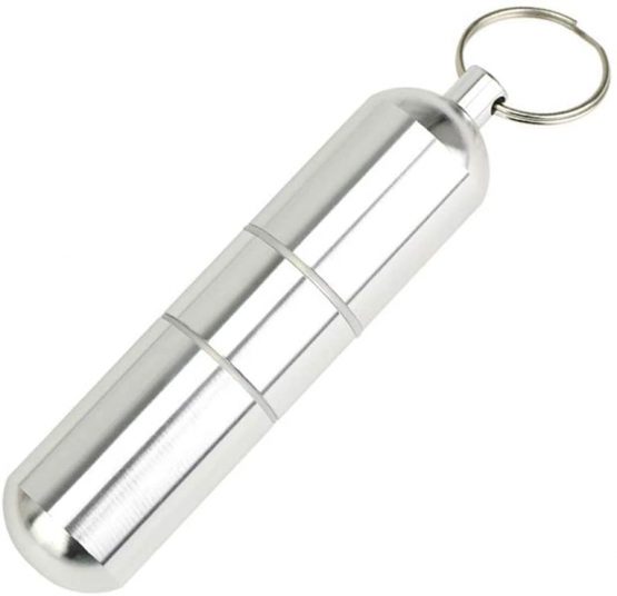 Deolven Cigarettes Pocket Case,Mini Aluminum Alloy Cigarette Cases Round Cigarette Box Portable Toothpick Holder with Key Chain for Car Travelling Outdoor Smokers Silver 3 Splits