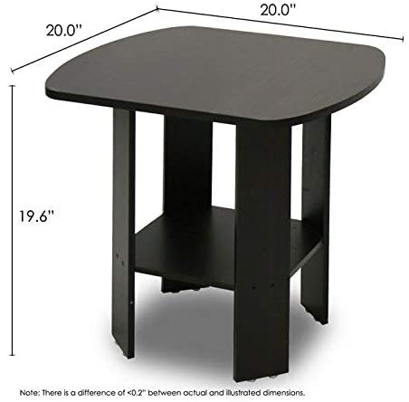 Furinno SIMPLE DESIGN Side Table, 2-Tier End Table, Open Shelves Night Stand, Bedside Table, for Living Room Bedroom, Espresso - Image 4