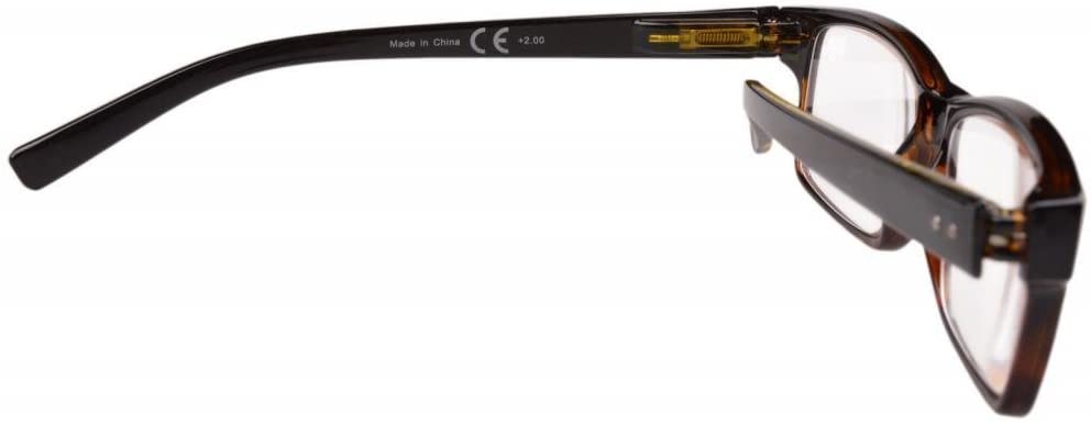 Eyekepper Vintage Reading Glasses-5 Pack,Black-Yellow Tortoise, Black/Yellow-5pcs All Clear Lens, +3.00 - Image 4