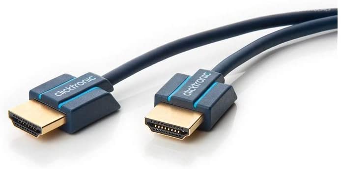 Clicktronic 70701 Casual Ultraslim High Speed HDMI Cable with Ethernet, 0.5m Length, Black, 0.50 m